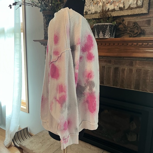 Free People Kelly Tie Dye Sweatshirt Pink Medium - Picture 2 of 2